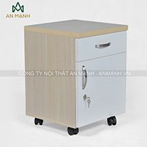 Hộc di động 2 ngăn kéo trắng - 084 (Nhỏ)
